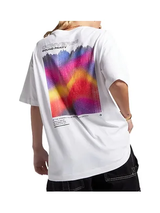 T-Shirt Blanc Femme Converse Colorful 2