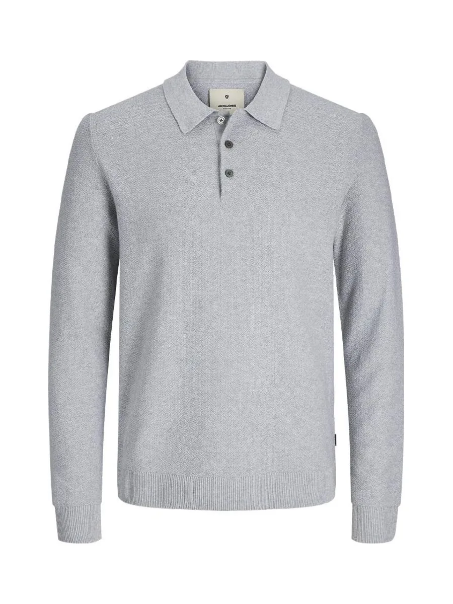 Polo Manches Longues Gris Homme Jack & Jones Sandri 2