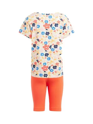 Ensemble survêtement orange Fille Adidas Cyc Short Tee S 2