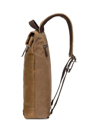 STAN - Sac à dos en cuir véritable et toile enduite - Bleu 11