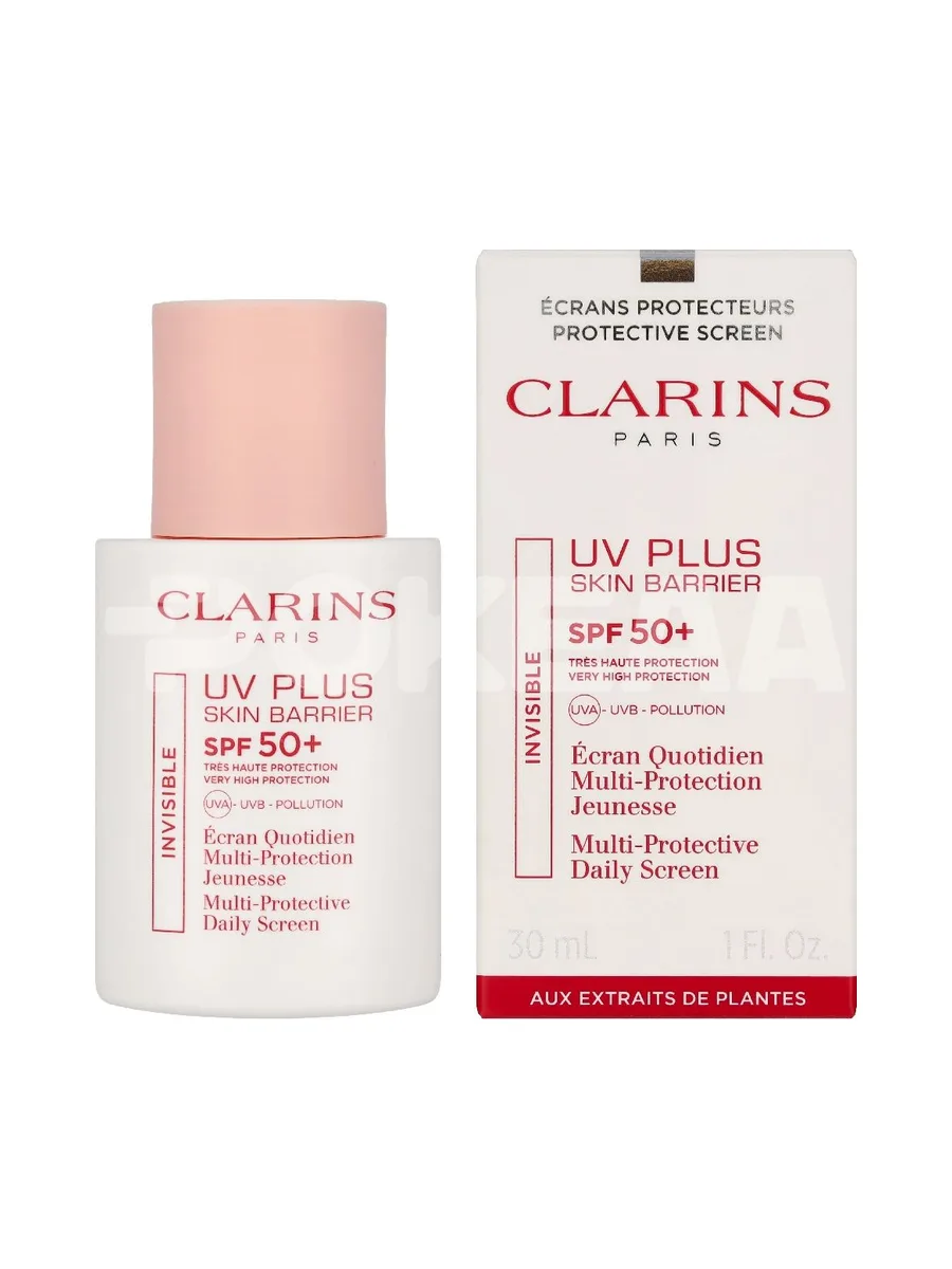 Clarins Invisible UV Plus Skin Barrier SPF50 30ml - UVA UVB Pollution 1
