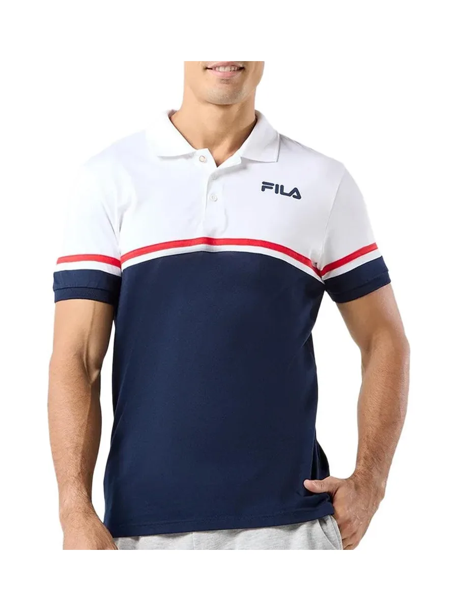 Polo Marine/Blanc Homme Fila Primo 2