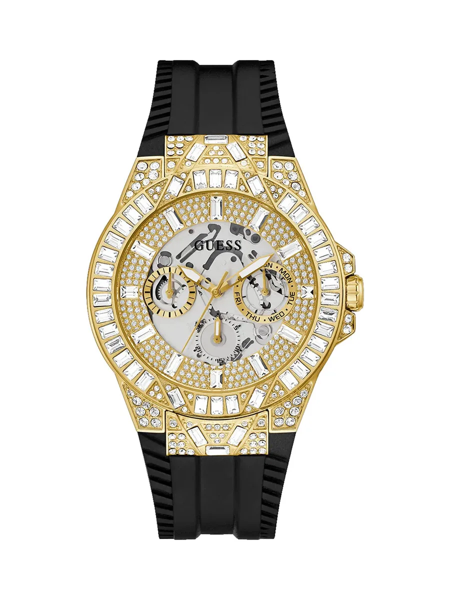 Guess Men's Black Gold Tone Multi-function 1