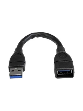 6in Black USB 3.0 Extension Cable A to A 1