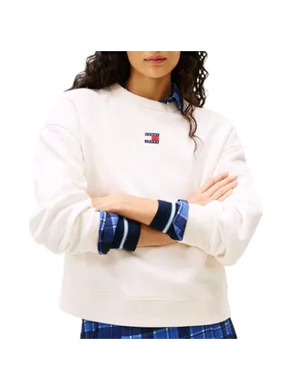 Sweat Blanc Femme Tommy Hilfiger Badge Crew 1