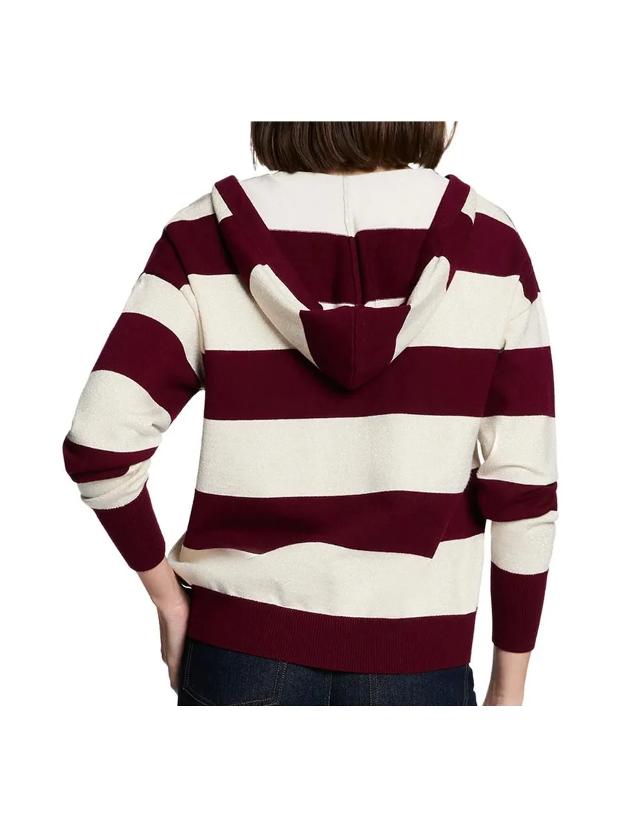 Pull Blanc/Bordeaux Femme Morgan Preppy 3