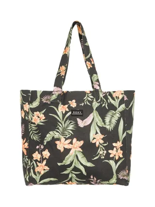 Tote Bag Noir à Fleurs Femme Roxy Anti Bad Vibes 1