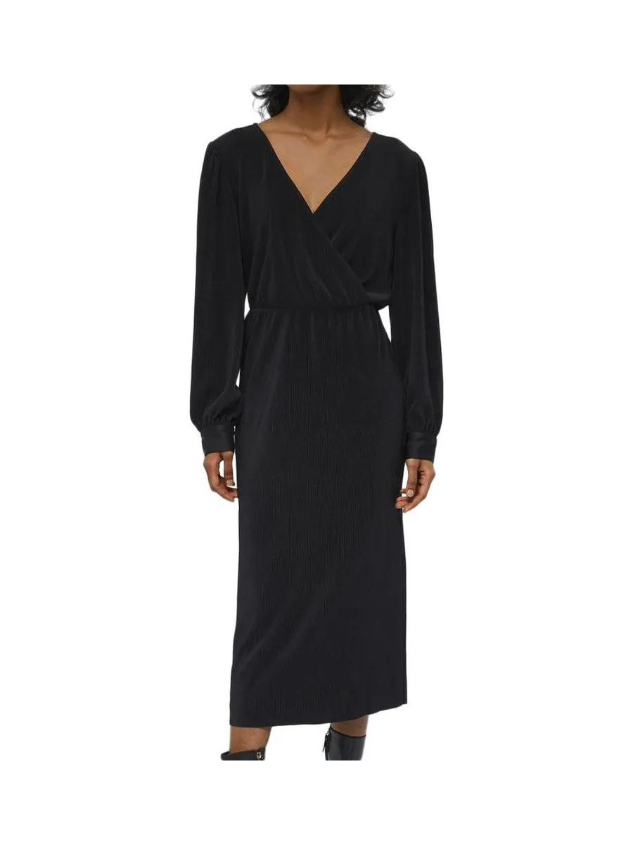 Robe Longue Plissé Noir Femme Object Shila 2