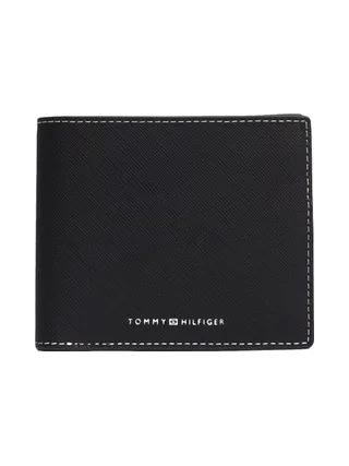 Portefeuille Noir Homme Tommy Hilfiger Saffiano 1