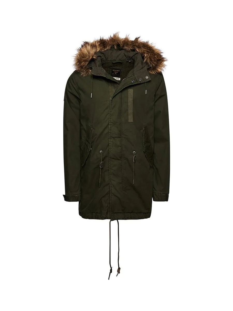 Veste parka vintage militaire SUPERDRY en fausse fourrure 6