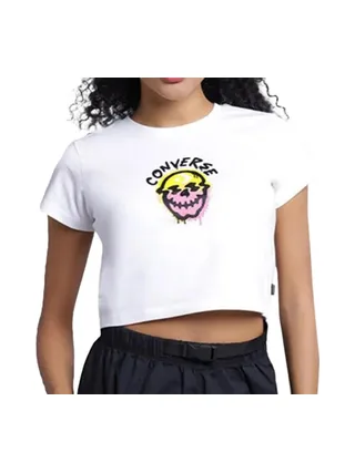 T-shirt Blanc Femme Converse Spray 1