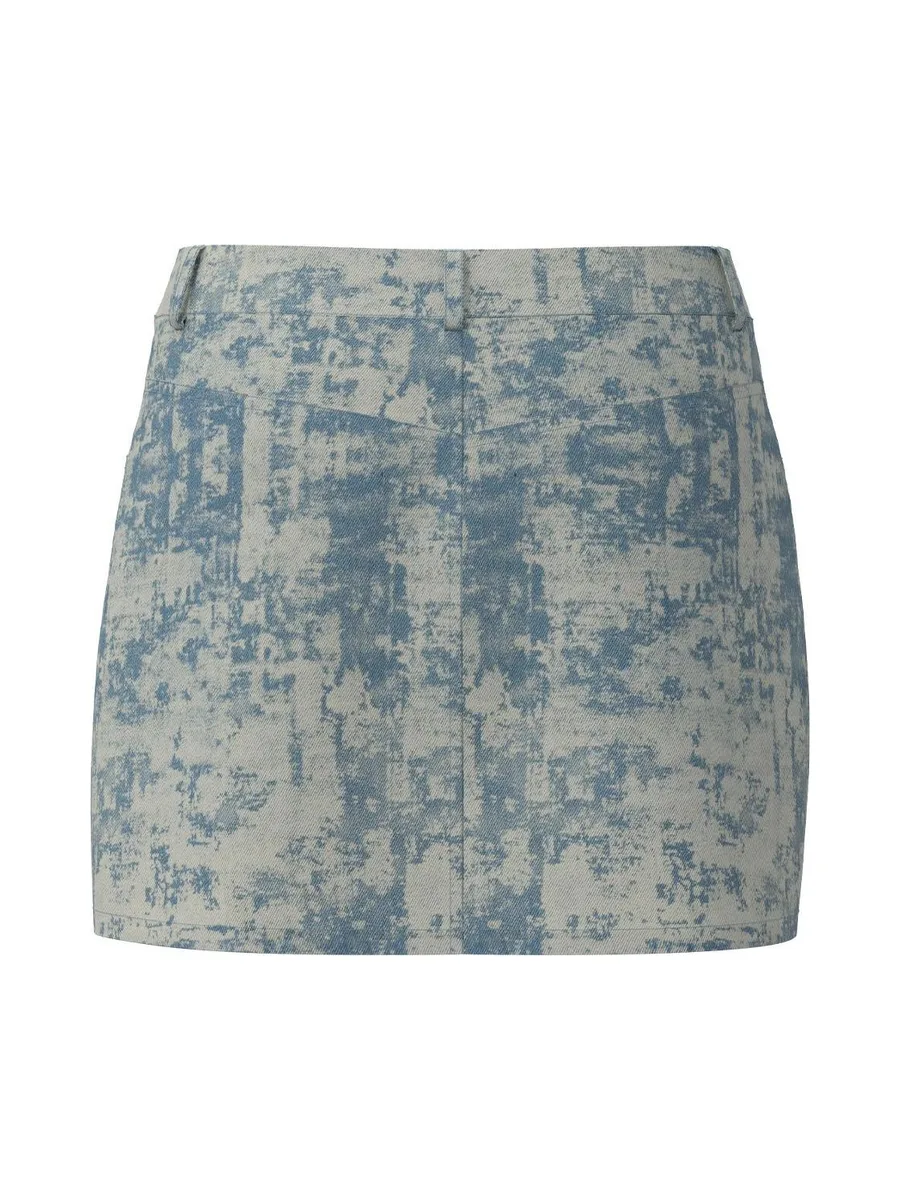 Jupe en jean Courte Bleu Femme Pieces Denim 3