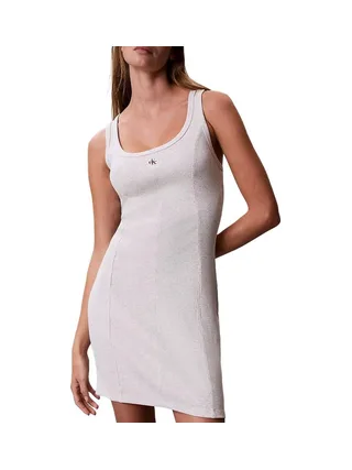 Robe Grise Clair Femme Calvin Klein Jeans Woven 1