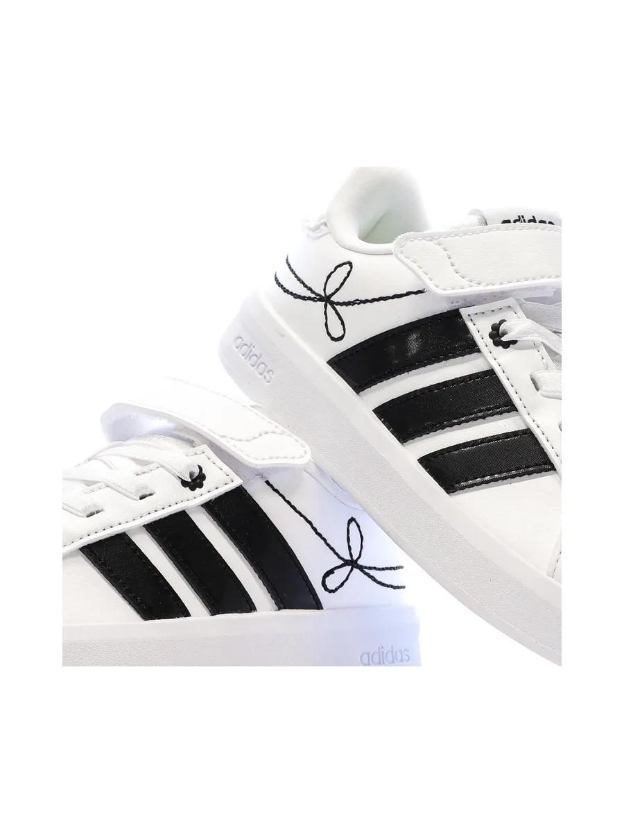 Baskets Blanc/Noir Enfant Adidas Grand Court 8