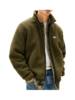 Veste en Sherpa Vert Homme Tommy Hilfiger Badge 1