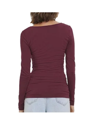T-shirt Prune Femme Vero Moda Maxi My Ls Soft 2