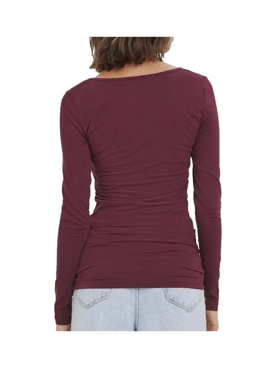 T-shirt Prune Femme Vero Moda Maxi My Ls Soft 3
