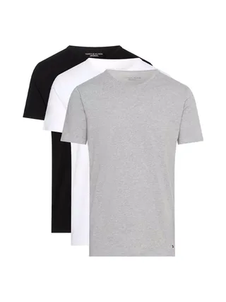 x3 T-Shirts Noir/Gris/Blanc Homme Tommy Hilfiger Stretche 1