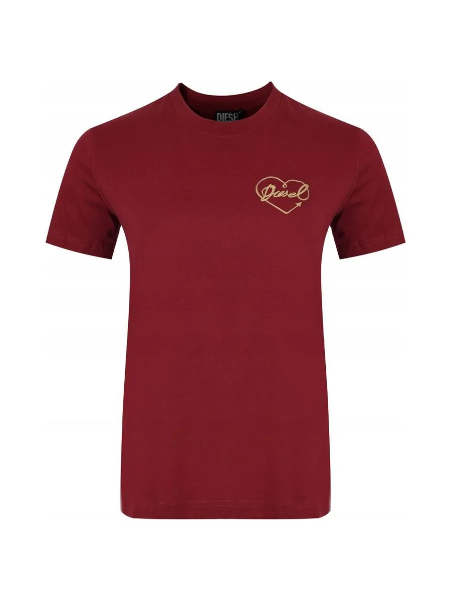 T-Shirt Rouge Femme Diesel T-reg 53-d Maglietta 2