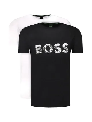 Lot de 2 t-shirts Noir/Blanc Homme Hugo Boss Imprimé 1