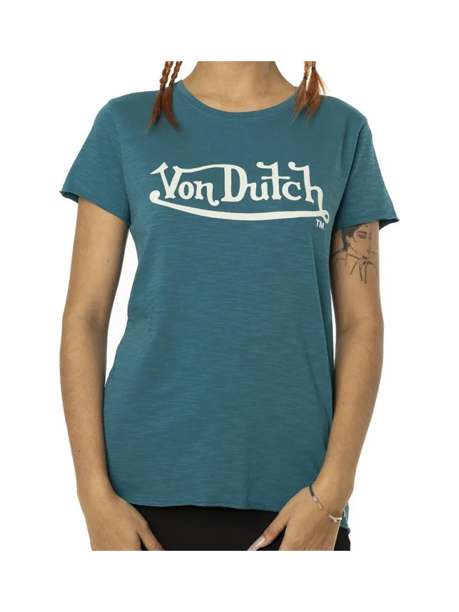 T-shirt Turquoise Femme Von Dutch Slub 2