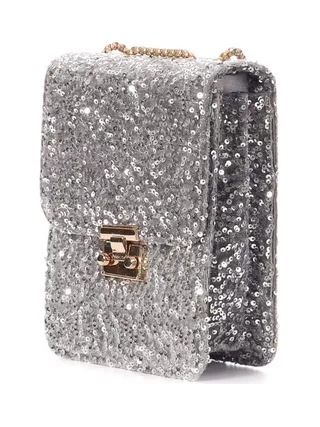 Sac Bandoulière Sequins Argenté Stella Green Telephone 3