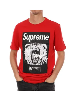T-shirt Rouge Homme Supreme Grip Lion 1