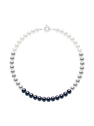 Collier Véritables Perles d'Eau Douce Rondes 8-9 mm — Argent 925 Millièmes — 42 cm 1