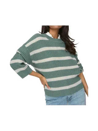 Pull à Rayures Vert Femme JDY Stripe 1