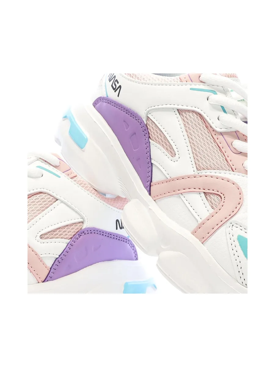 Baskets Blanc/Rose Femme/Fille Nasa Jabalem 8