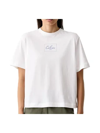 T-Shirt Blanc Femme Calvin Klein Jeans Boxy Bold 1