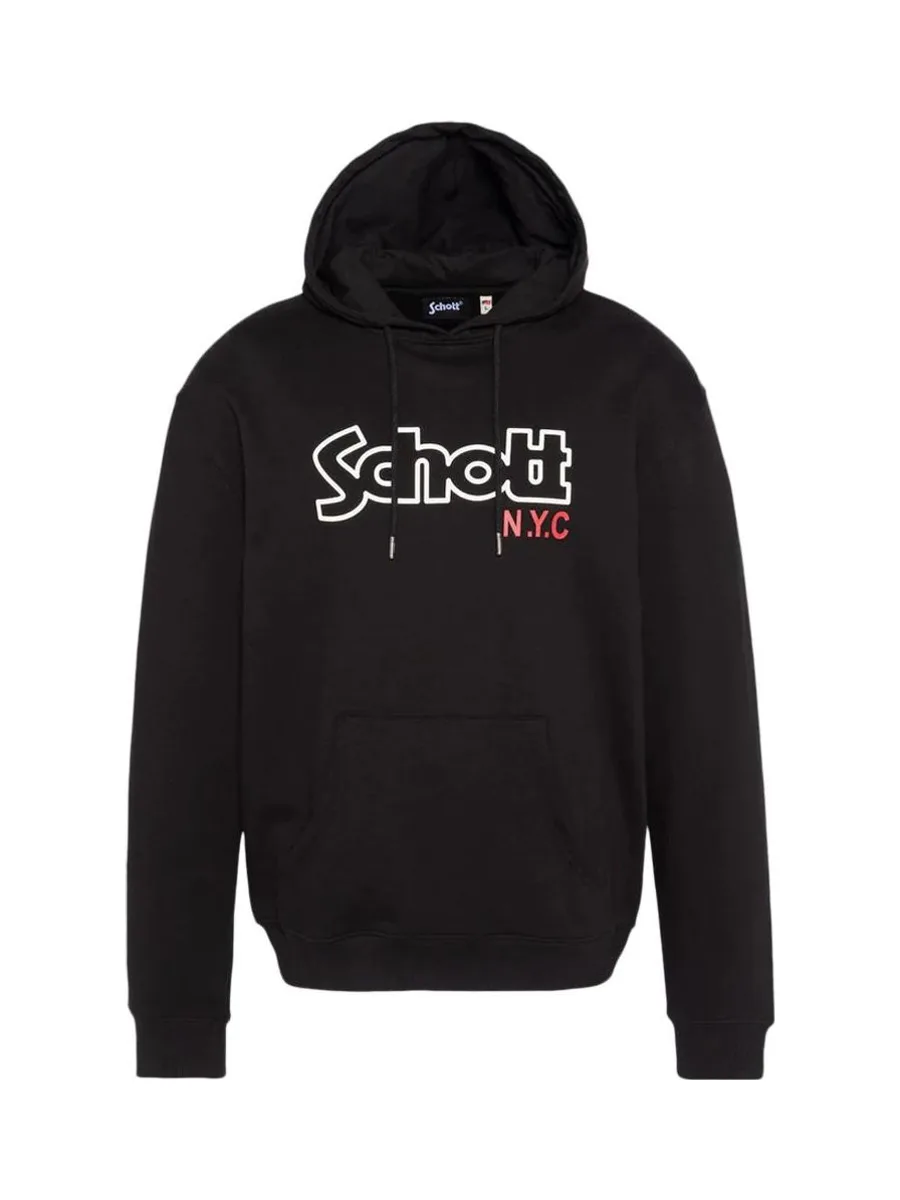 Sweat à Capuche Noir Homme Schott Sidney 2