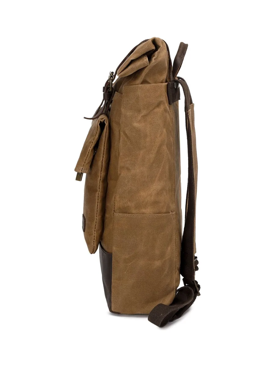 JACK - Sac à dos en cuir véritable et toile enduite - Bleu 11