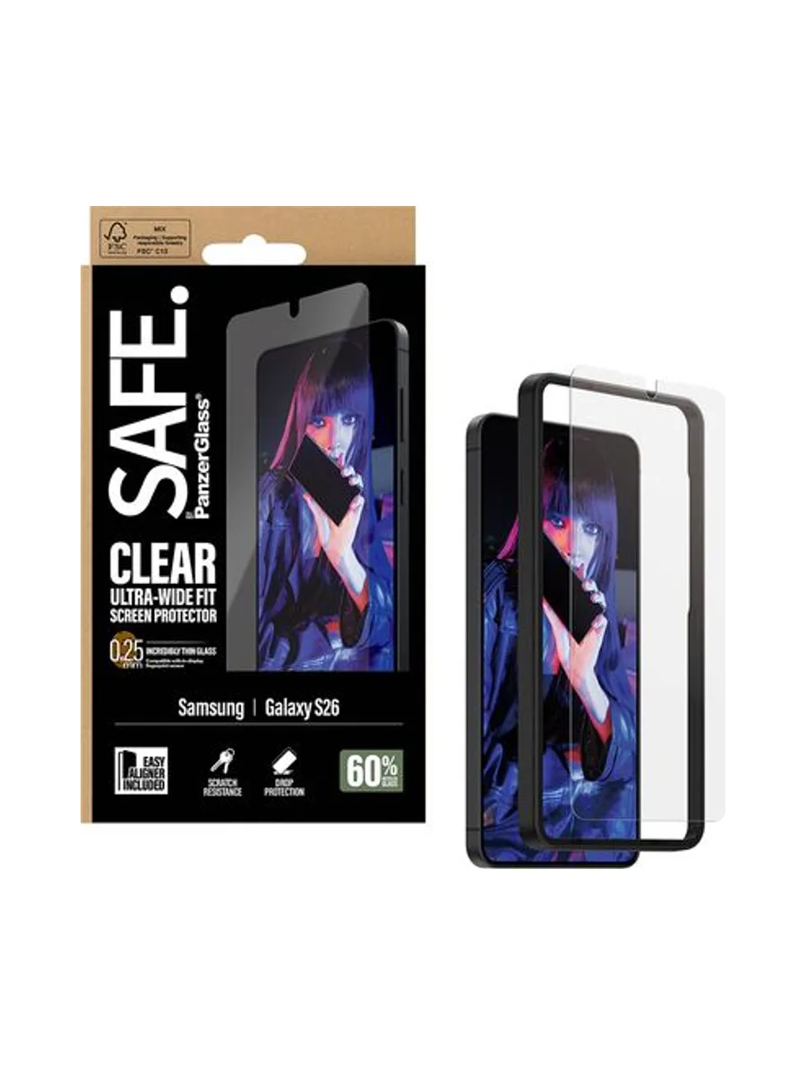 PanzerGlass SAFE. by ® Screen Protector Samsung Galaxy S26 | Ultra-Wide Fit w. EasyAligner 5