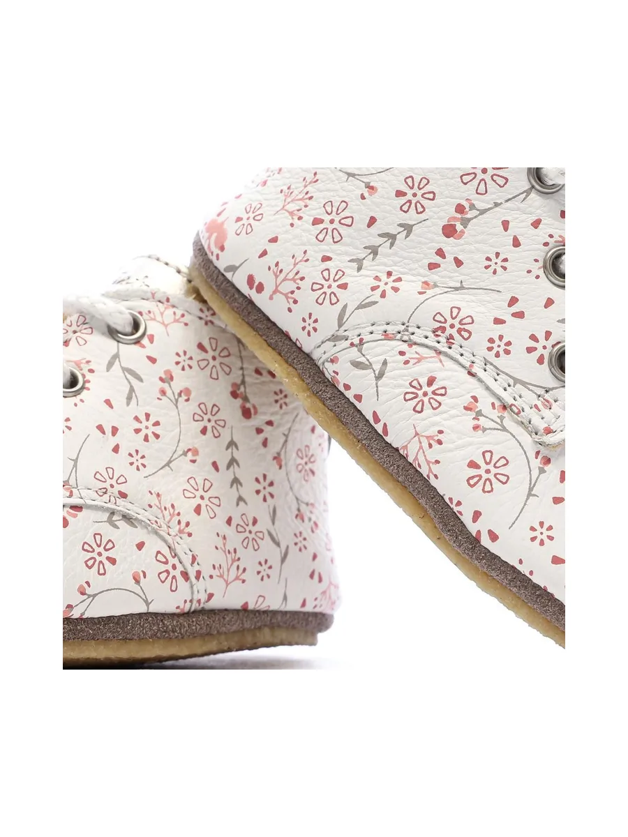Chaussons Blanc à Fleurs Fille Aster Layas 8