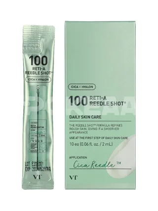 VT Cosmetics 100 Cica Reti-A Reedle Shot 20ml - 2ml x 10 pieces 1
