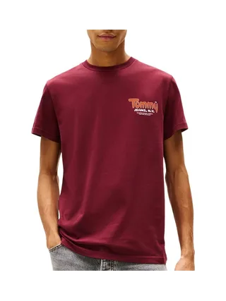T-shirt Bordeaux Homme Tommy Hilfiger Tjm Slim Font Play 1