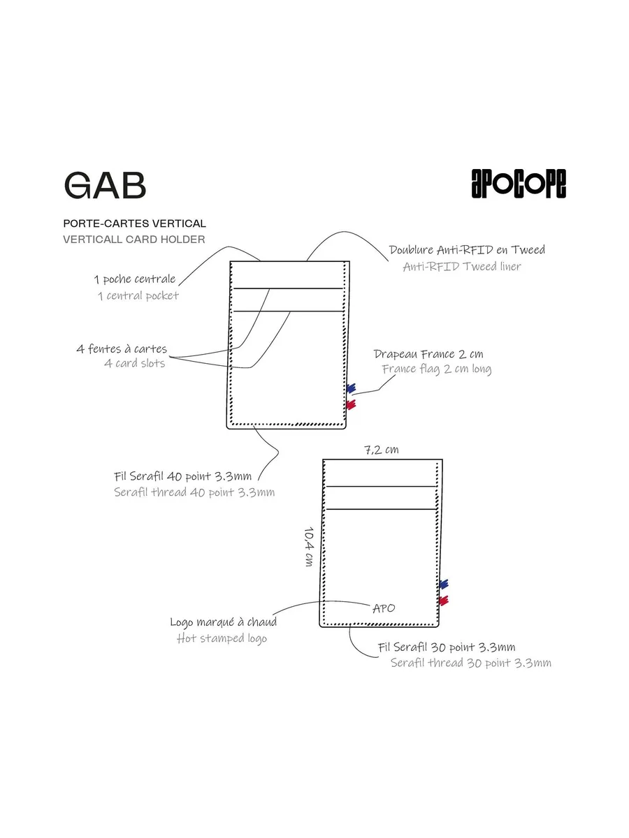 GAB - Porte-cartes vertical en liège - Naturel 94