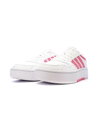 Baskets Blanches/Roses Femme Adidas Hoops 3.0 Bold 6
