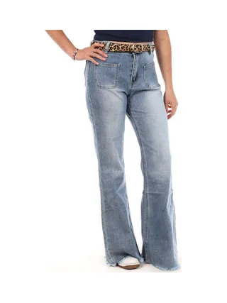 Jean Droit Bleu Moyen Femme Monday Premium 3300 1