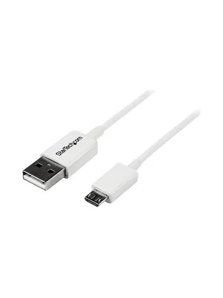 1m White Micro USB Cable - A to Micro B 1