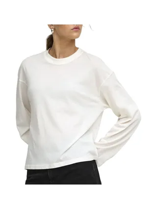 T-Shirt Manches Longues Blanc Femme Only Happy 1