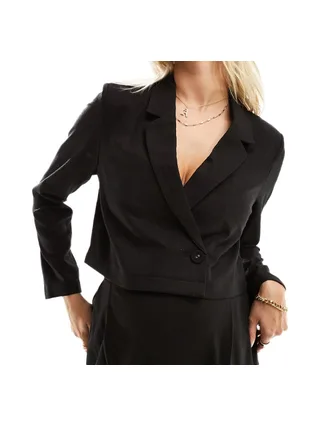 Blazer Court Noir Femme Mamalicious Glitter 1