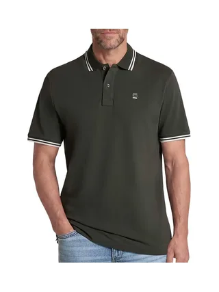 Polo Kaki Foncé Homme G-Star RAW Striped Collar 1