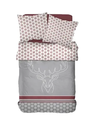 Parure de lit Gris imprimé Flocon Today Cerf 220x240 2