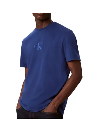 T-Shirt Bleu Homme Calvin Klein Jeans Microsss 1