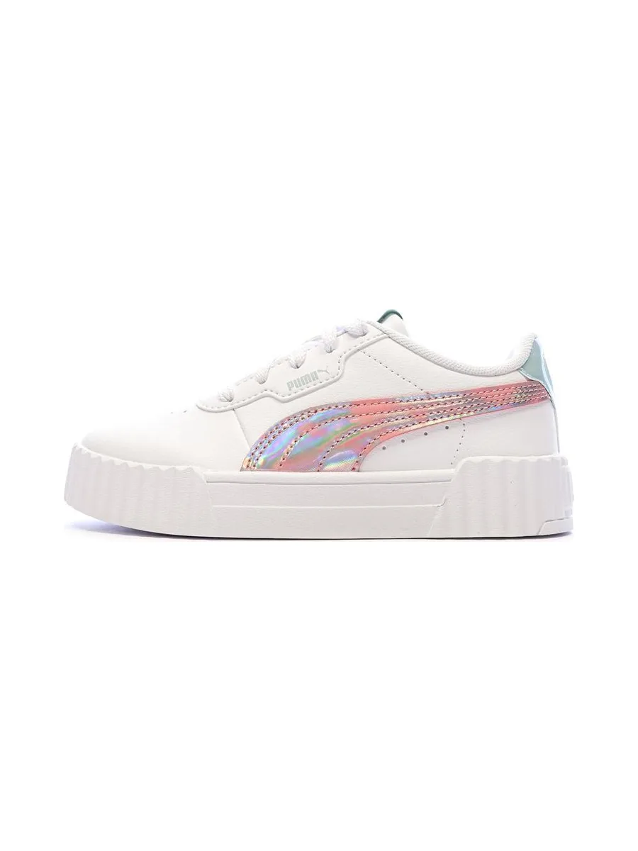 Baskets Blanches/Rose/Bleu Fille Puma Carina 3.0 2
