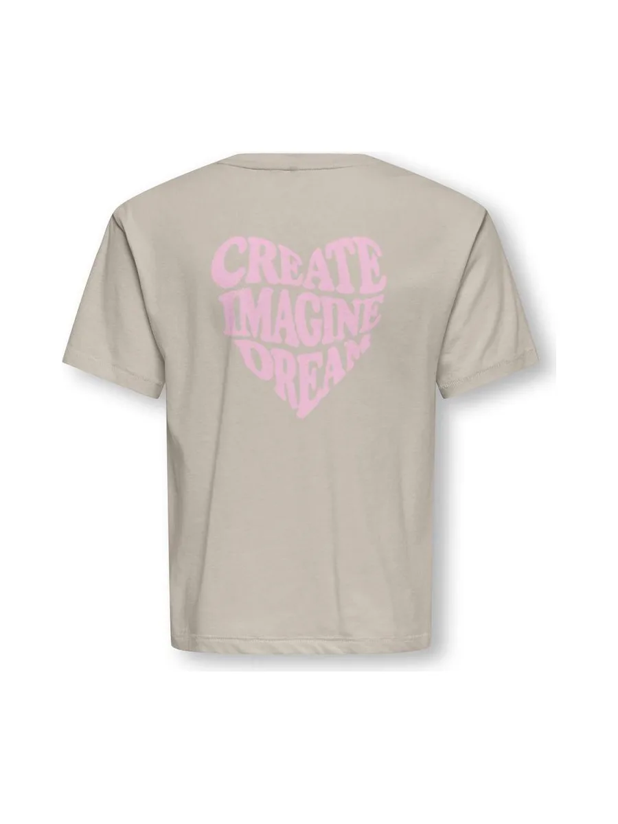 T-Shirt Beige Fille Kids ONLY Sille Amor Life 3