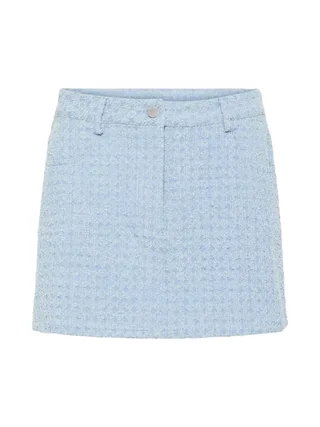 Jupe Courte Bleu Femme Pieces Denim Skirt 2