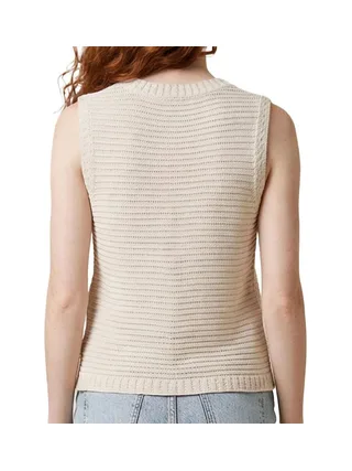 Gilet sans manches ivoire femme Morgan Coton 100% 2